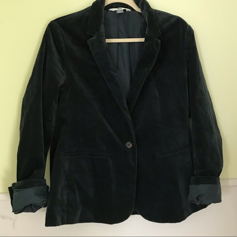 Deep green velvet blazer